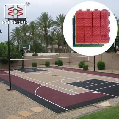 Piastrelle sportive modulari per tennis 340*340*18,1 mm Piastrelle di plastica per campi da basket