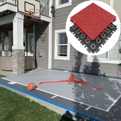 Mobile Diy Logo Interlocking Sports Flooring Mat per campo da basket all'aperto